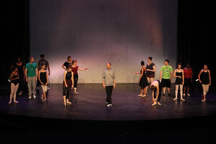 Students dancing on-stage